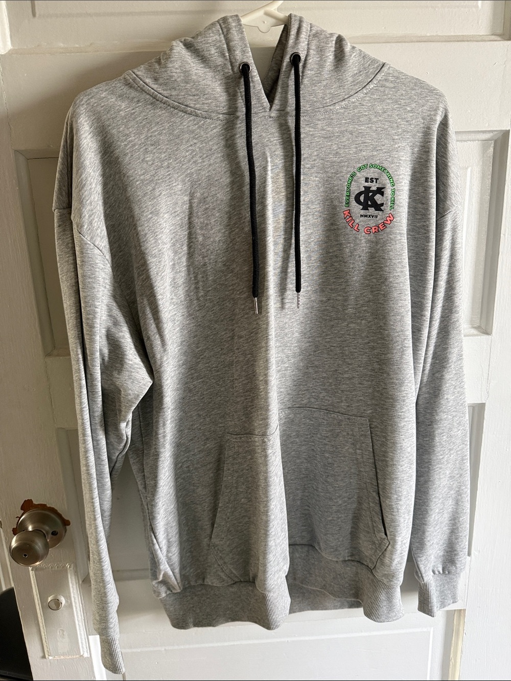 Kill Crew Gray Pullover Hoodie with Small Chest Logo